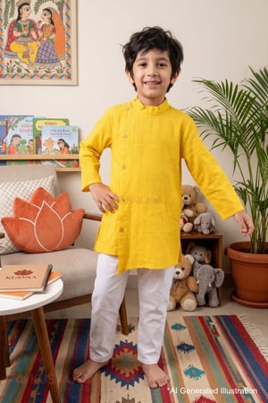 Image for Kusvaa Byw081 Savitar Cotton Boys Side Button Kurta Ai