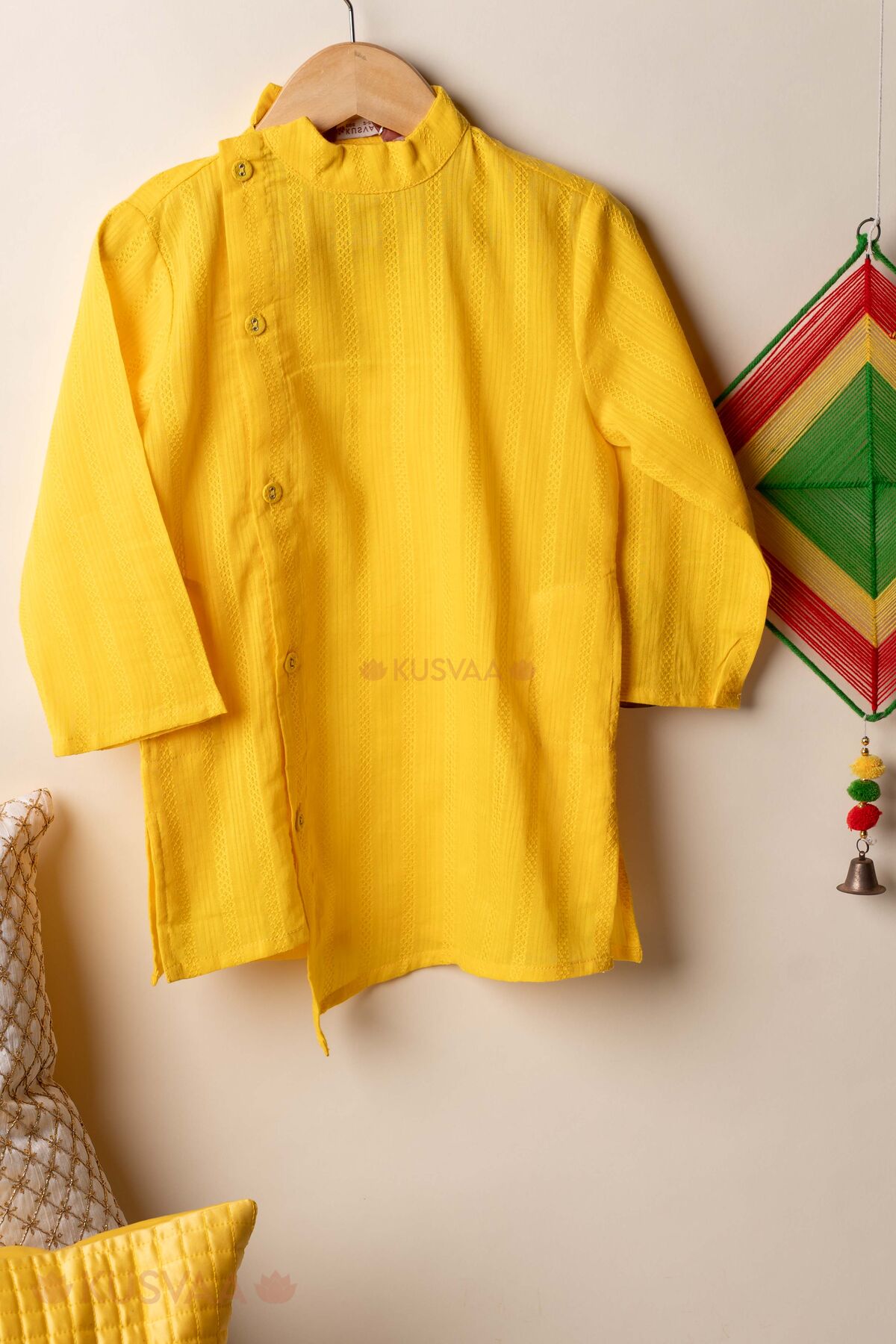 Image for Kusvaa Byw081 Savitar Cotton Boys Side Button Kurta Front1