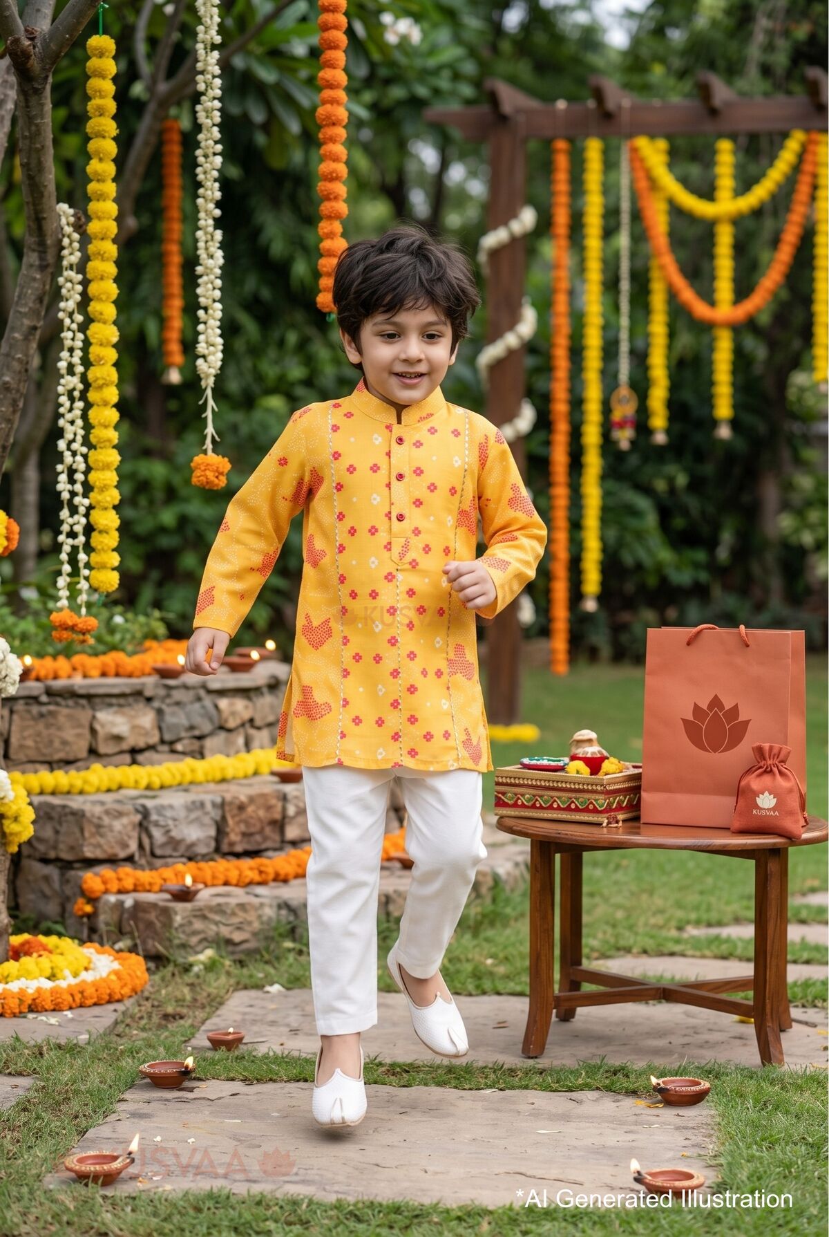 Image for Kusvaa Byw090 Ved Muslin Silk Kurta Pant Set Ai