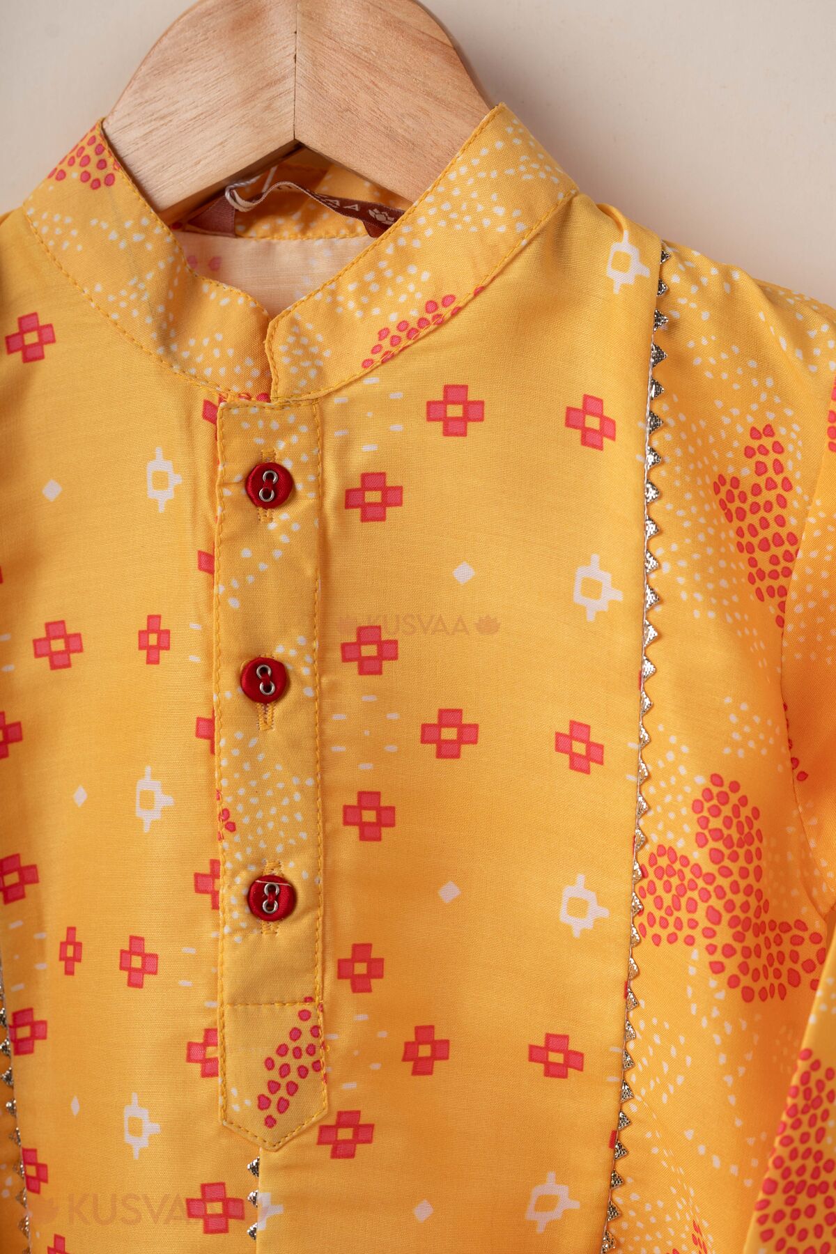 Image for Kusvaa Byw090 Ved Muslin Silk Kurta Pant Set Nack