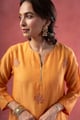 Image for Kusvaa Cood155 Prisha Chanderi Kurta Pant Set Closeup