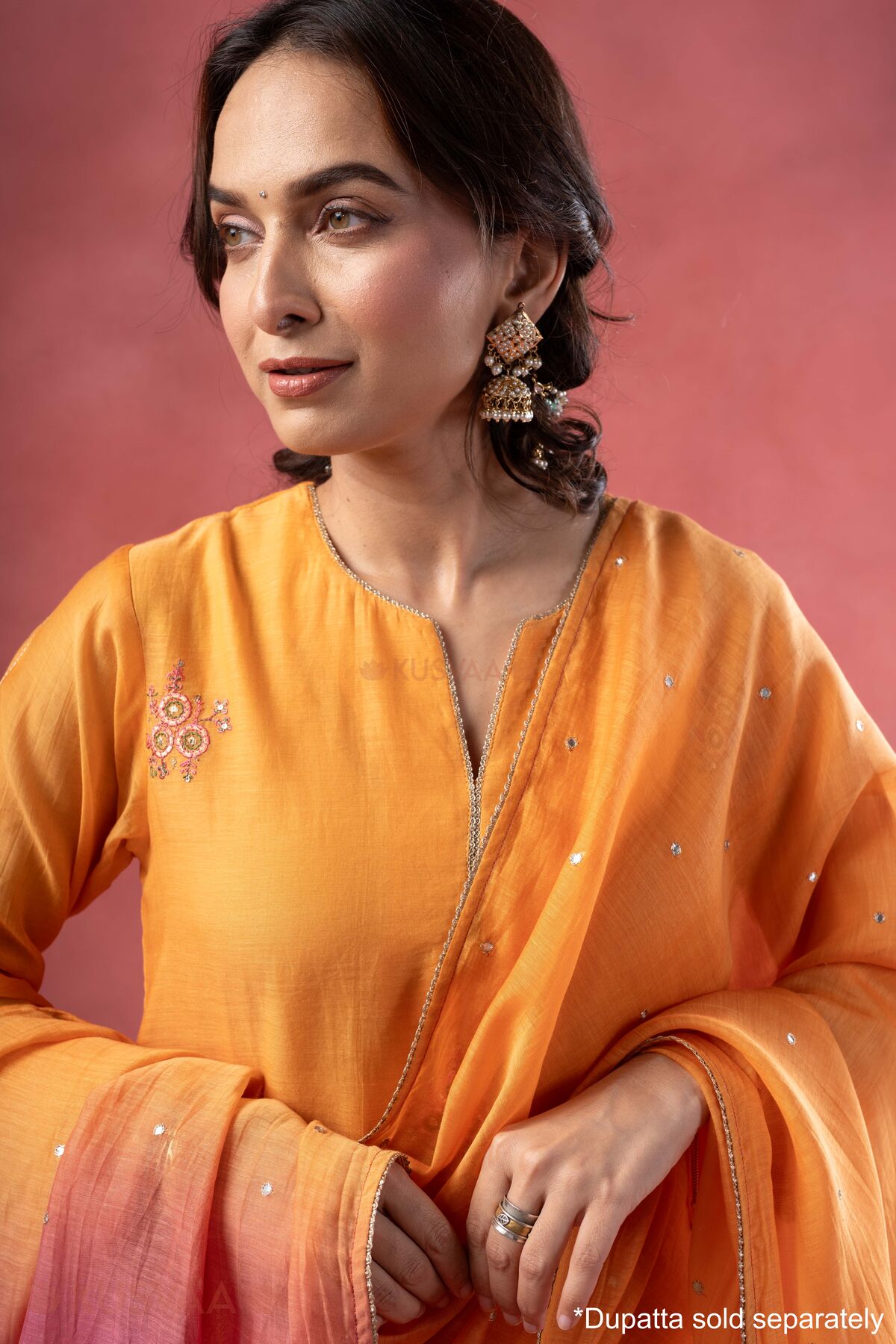 Image for Kusvaa Cood155 Prisha Chanderi Kurta Pant Set Featured
