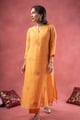 Image for Kusvaa Cood155 Prisha Chanderi Kurta Pant Set Walking