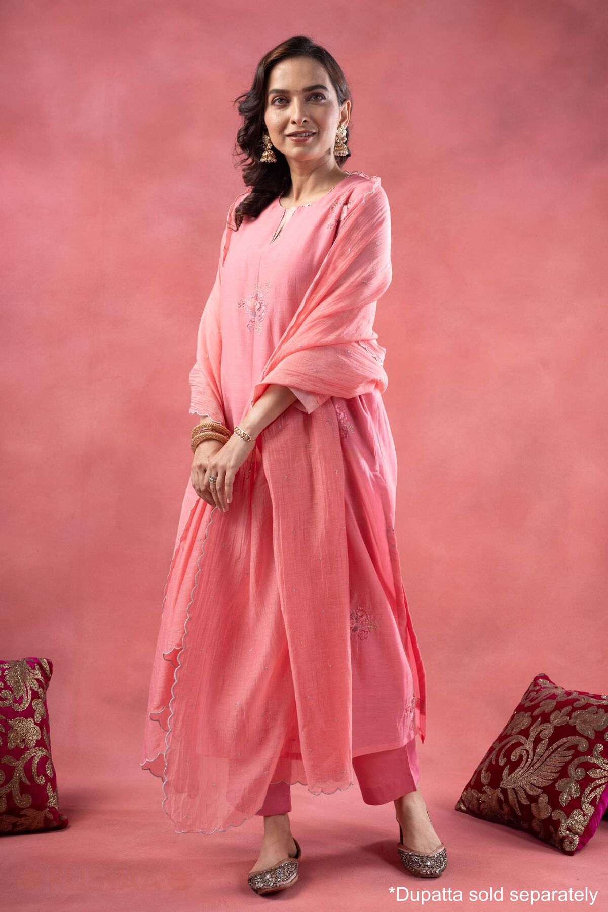 Image for Kusvaa Cood157 Hasita Chanderi Co Ord Set Front
