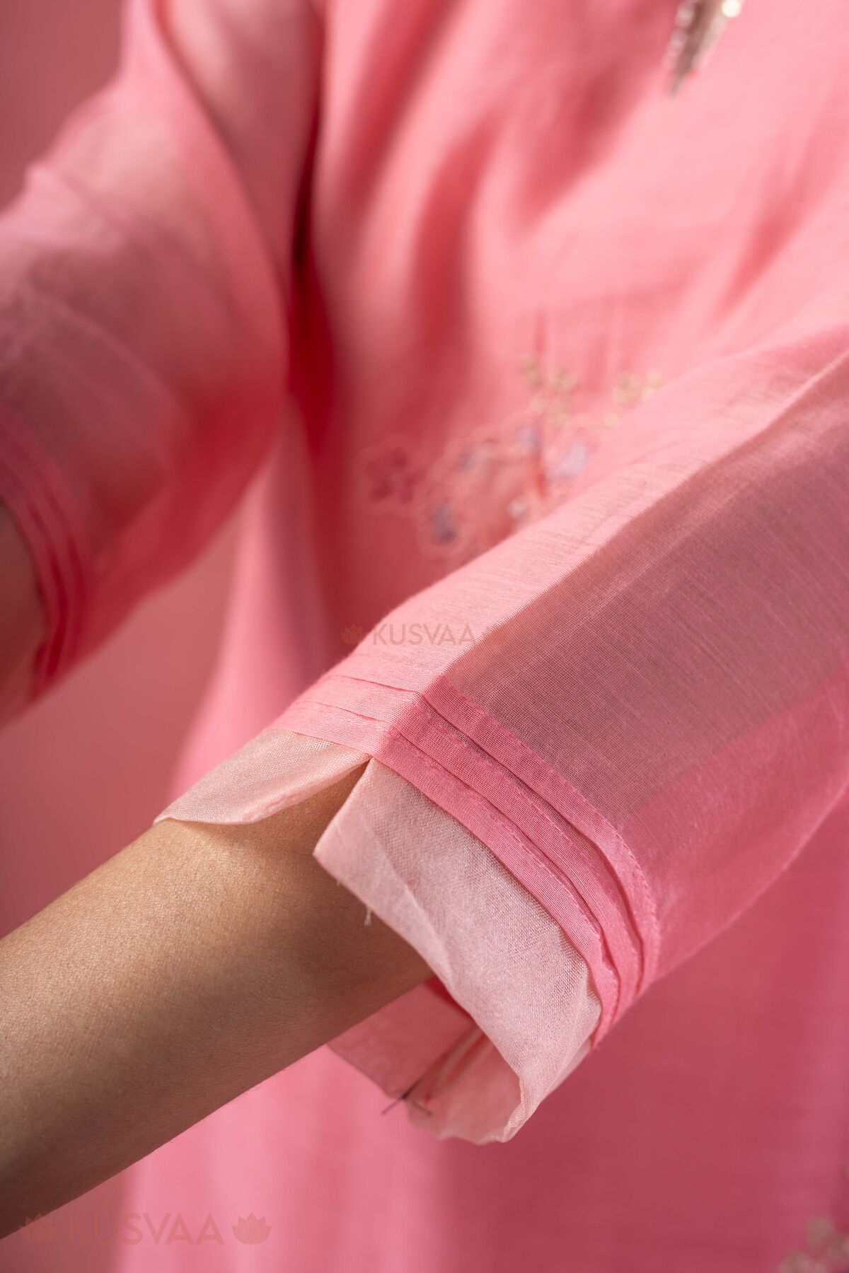 Image for Kusvaa Cood157 Hasita Chanderi Co Ord Set Sleeve