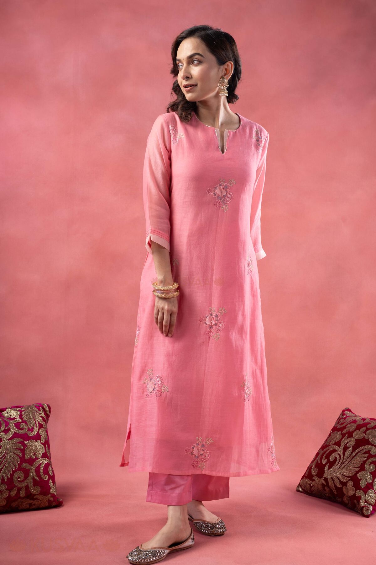 Image for Kusvaa Cood157 Hasita Chanderi Co Ord Set Style