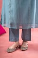 Image for Kusvaa Cood158 Mandira Chanderi Blue Co Ord Set Bottom