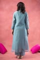 Image for Kusvaa Cood158 Mandira Chanderi Blue Co Ord Set Back