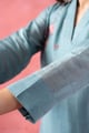 Image for Kusvaa Cood158 Mandira Chanderi Blue Co Ord Set Sleeves