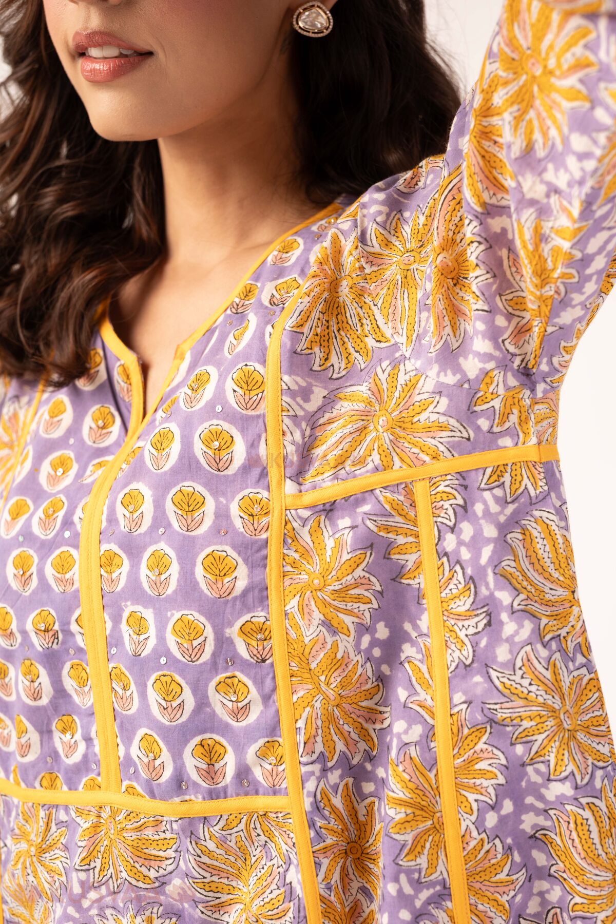 Image for Kusvaa Cood162 Meera Handwork Cotton Co Ord Set Detailling