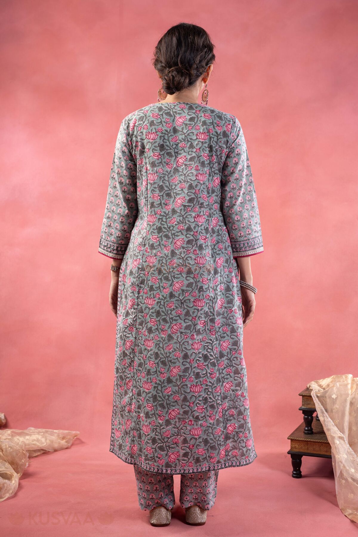 Image for Kusvaa Cood163 Anshika Handwork Cotton Co Ord Set Back