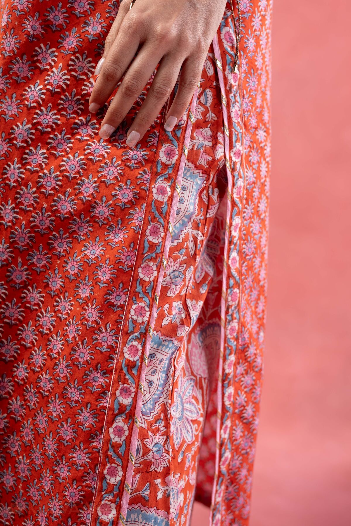 Image for Kusvaa Cood164 Avani Handwork Cotton Co Ord Set Detailing