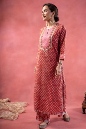 Image for Kusvaa Cood164 Avani Handwork Cotton Co Ord Set Front
