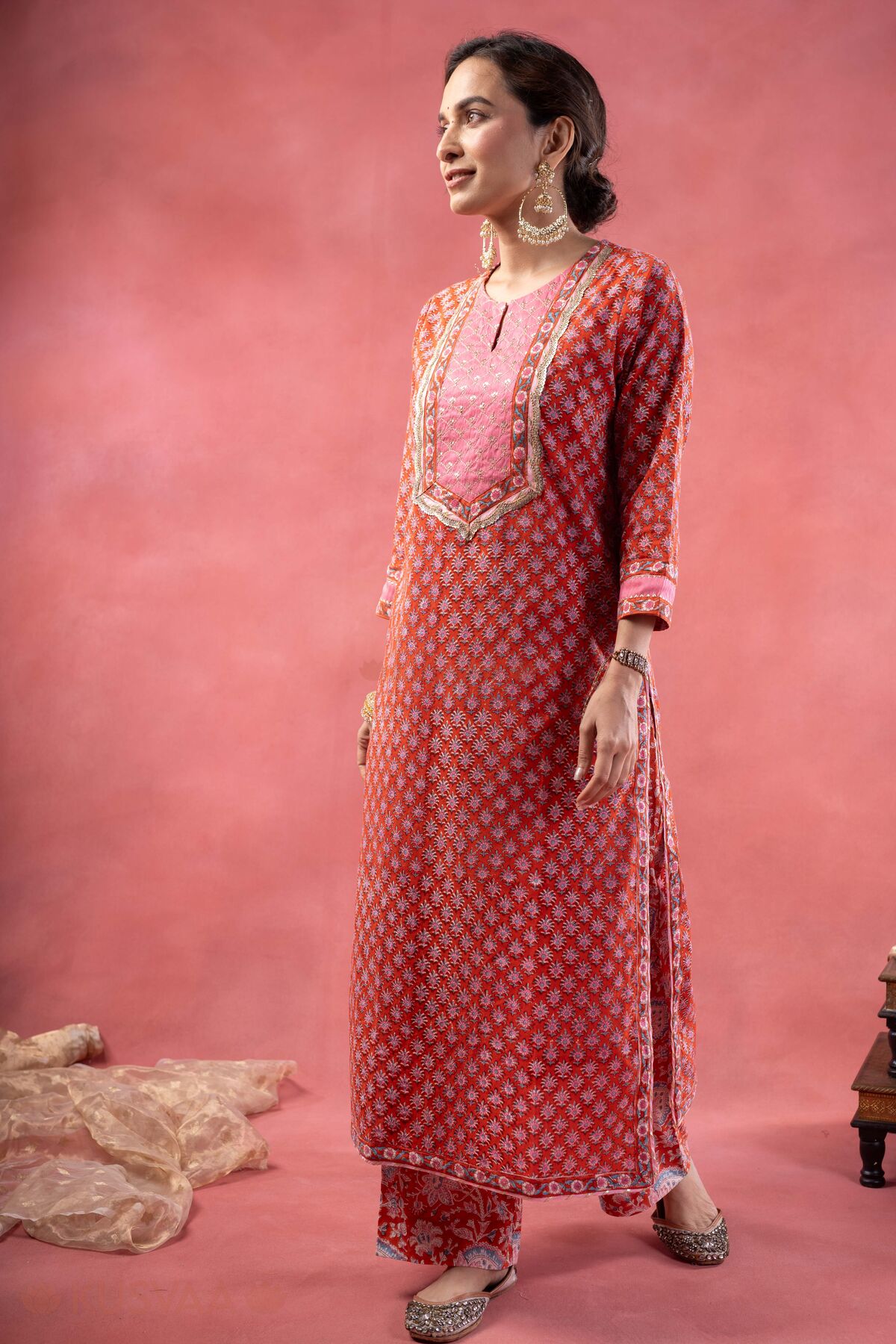 Image for Kusvaa Cood164 Avani Handwork Cotton Co Ord Set Front