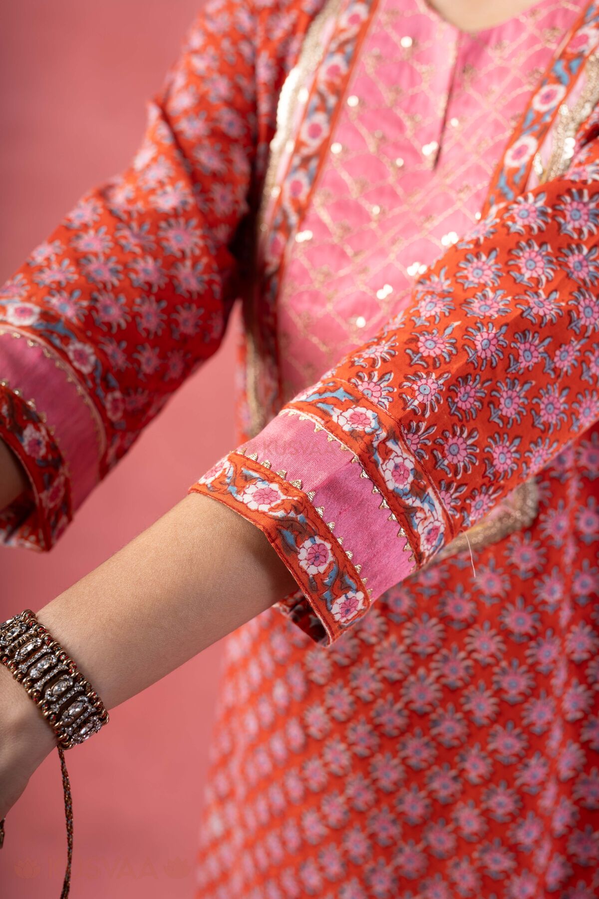 Image for Kusvaa Cood164 Avani Handwork Cotton Co Ord Set Sleeve