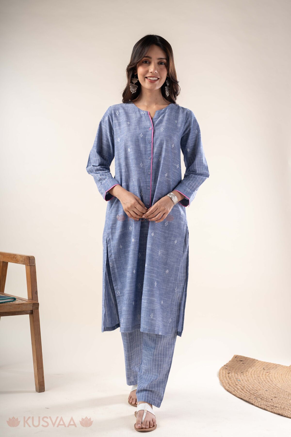 Image for Kusvaa Cood166 Chitra Handloom Cotton Co Ord Set Front