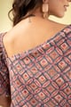 Image for Kusvaa Dr117 Hitakshi Handblock Blue Dress Backnack