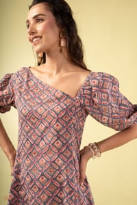 Image for Kusvaa Dr117 Hitakshi Handblock Blue Dress Featured