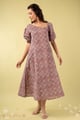 Image for Kusvaa Dr117 Hitakshi Handblock Blue Dress Style
