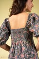 Image for Kusvaa Dr118 Kalindi Handblock Cotton Grey Dress Back Detailing