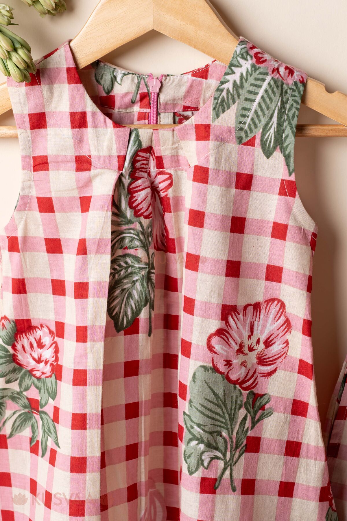 Image for Kusvaa Grw130 Nikita Cotton Girls Top Pant Set Closeup
