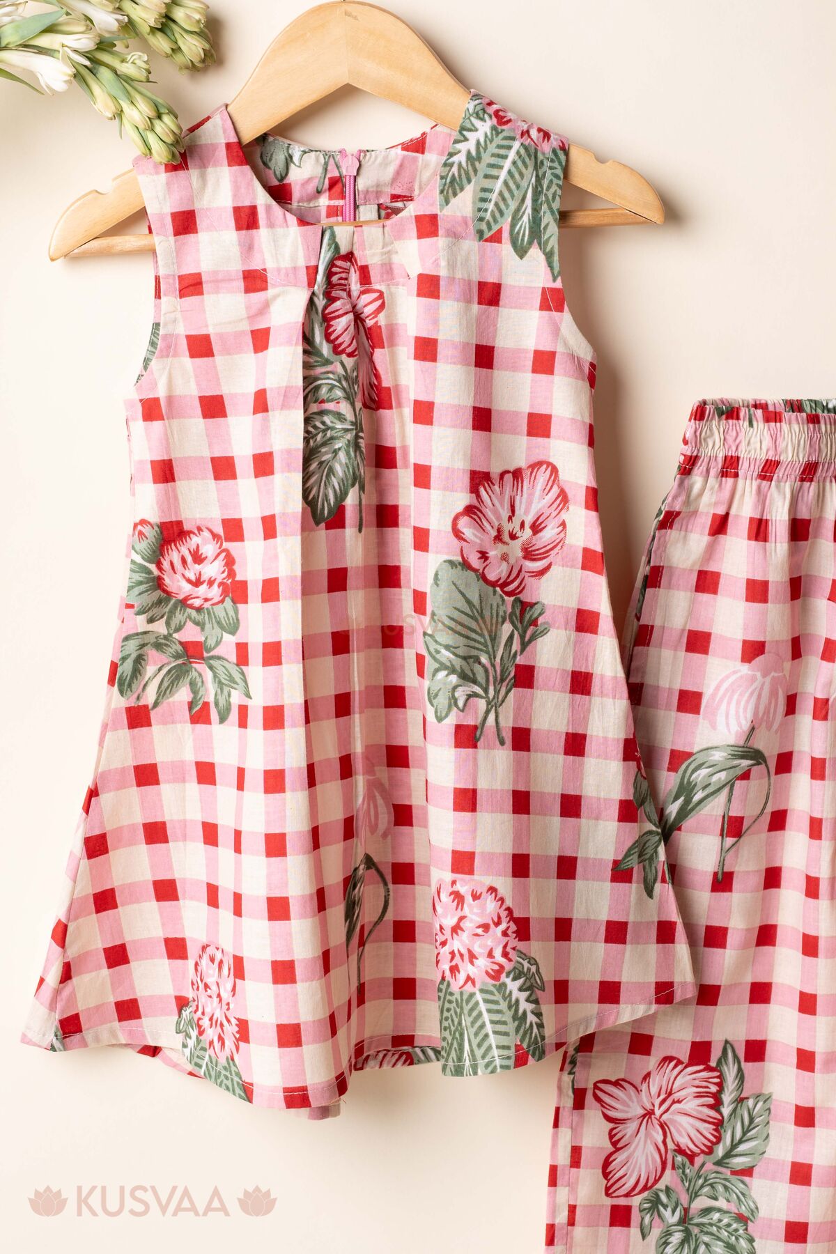 Image for Kusvaa Grw130 Nikita Cotton Girls Top Pant Set Front