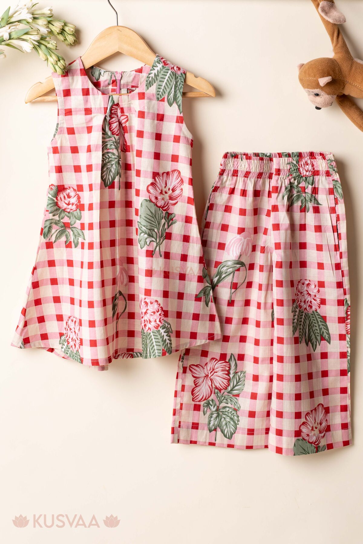 Image for Kusvaa Grw130 Nikita Cotton Girls Top Pant Set Front1