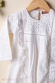Image for Kusvaa Grw134 Kanika White Cotton Kids Schiffli Dress Front