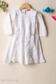 Image for Kusvaa Grw134 Kanika White Cotton Kids Schiffli Dress Front4