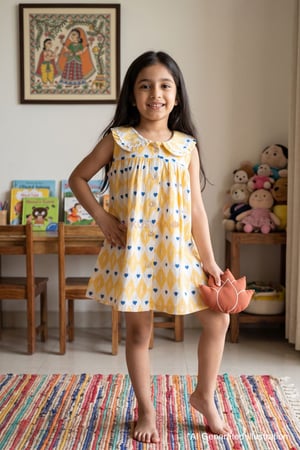 Image for Kusvaa Grw142 Riddhi Handloom Cotton A Line Frock Ai