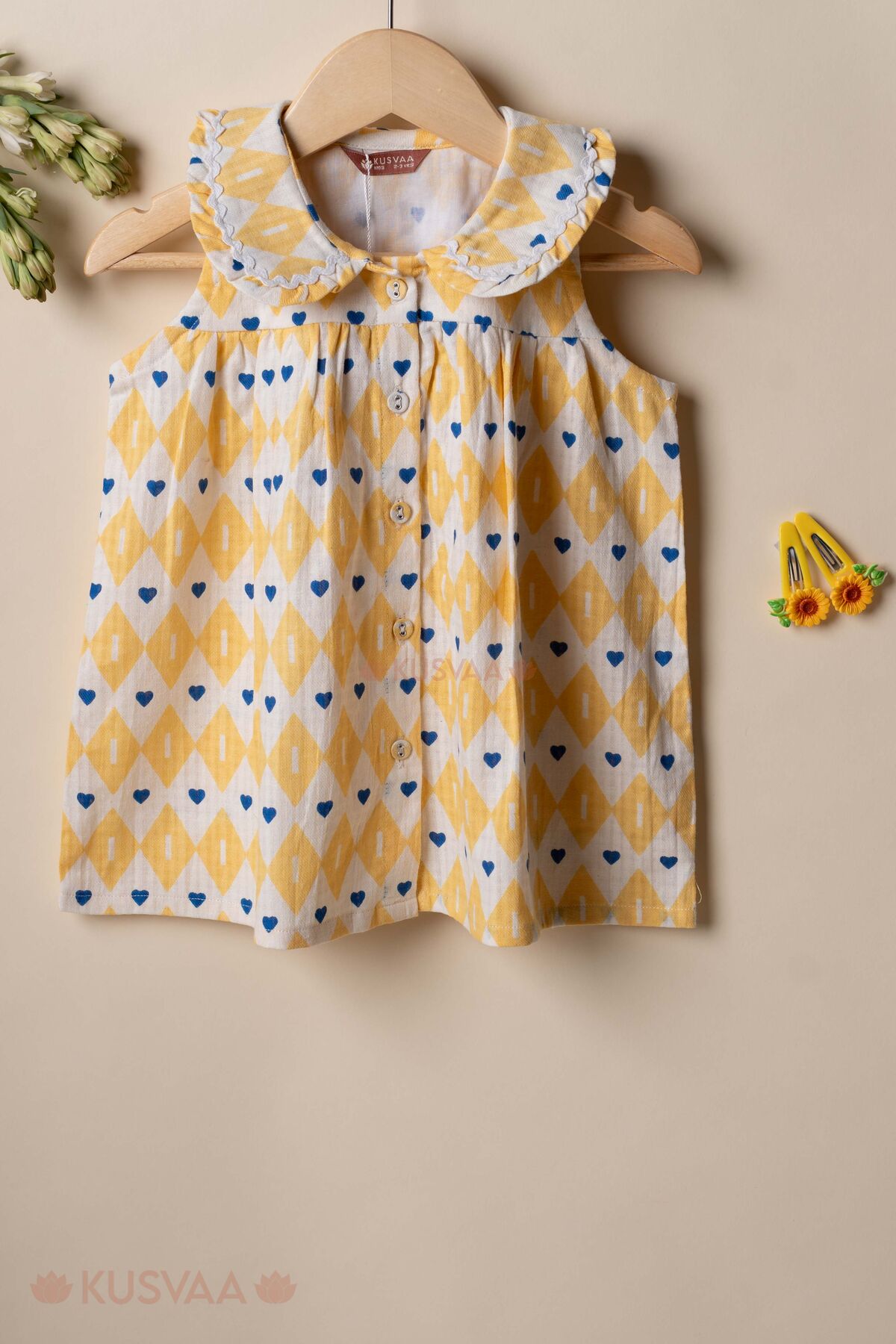 Image for Kusvaa Grw142 Riddhi Handloom Cotton A Line Frock Front