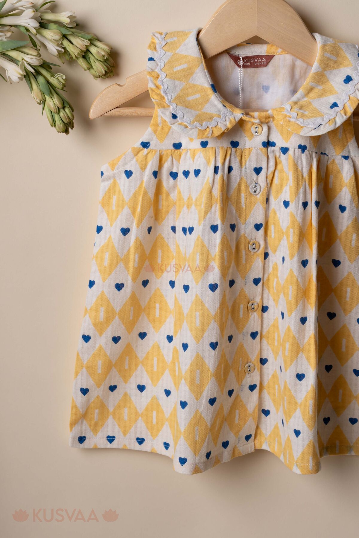 Image for Kusvaa Grw142 Riddhi Handloom Cotton A Line Frock Side2