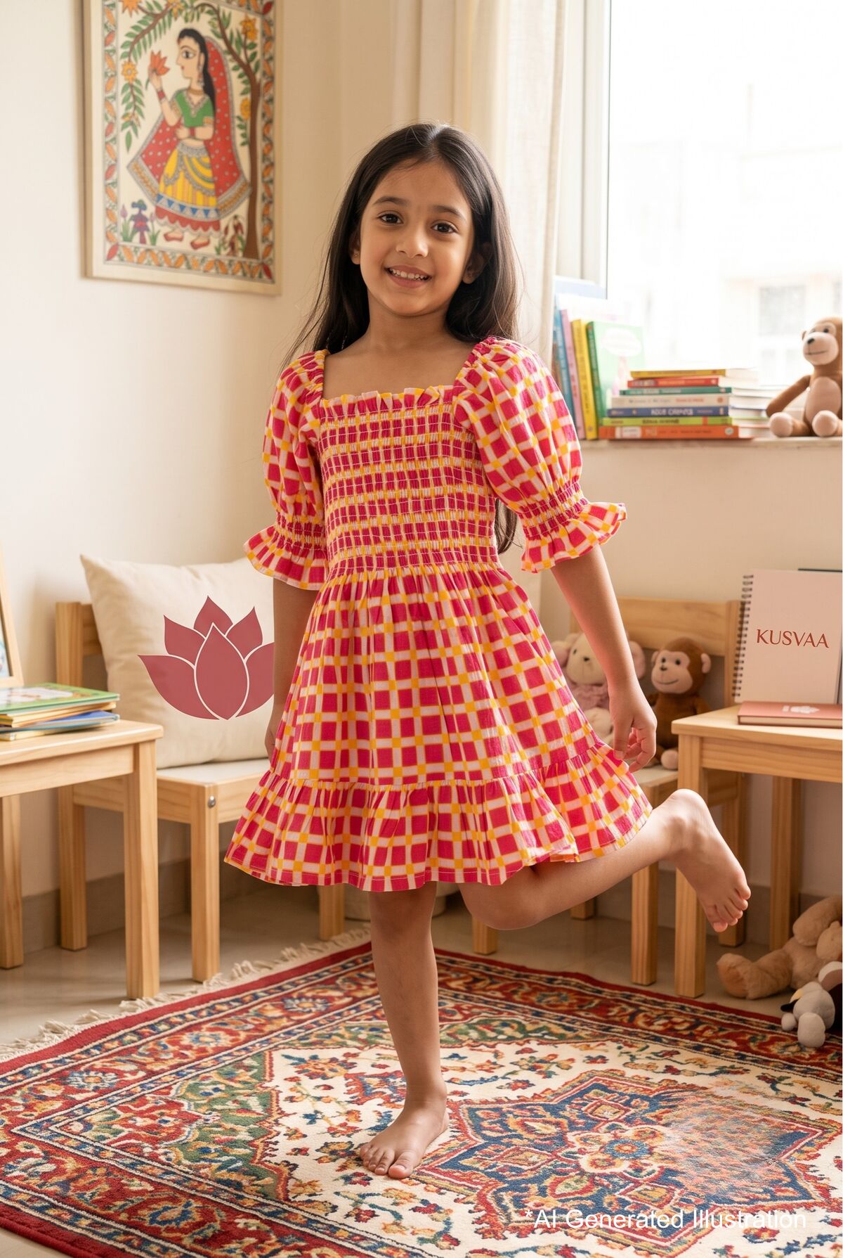 Image for Kusvaa Grw143 Samyukta Cotton Girls Frock Ai