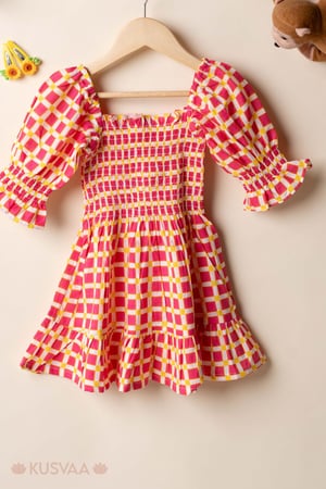 Image for Kusvaa Grw143 Samyukta Cotton Girls Frock Front1