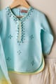 Image for Kusvaa Grw145 Ritambhara Girls Blue Silk Dhoti Set Front