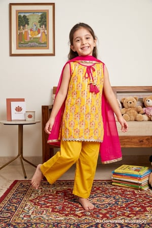 Image for Kusvaa Grw146 Jasu Cotton Kurta Pant Dupatta Set Ai