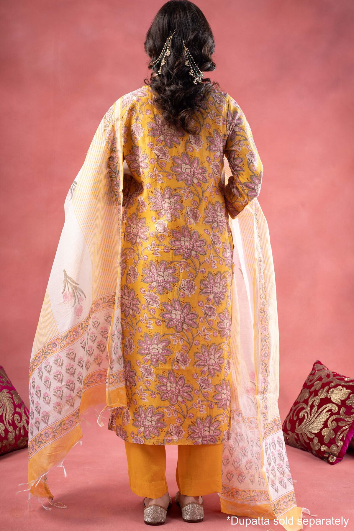 Image for Kusvaa Kds037 Anya Straight Fit Kurta Dupatta Set Back