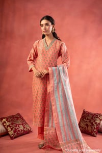 Image for Kusvaa Kds039 Charita Handblock Kurta Dupatta Set Front