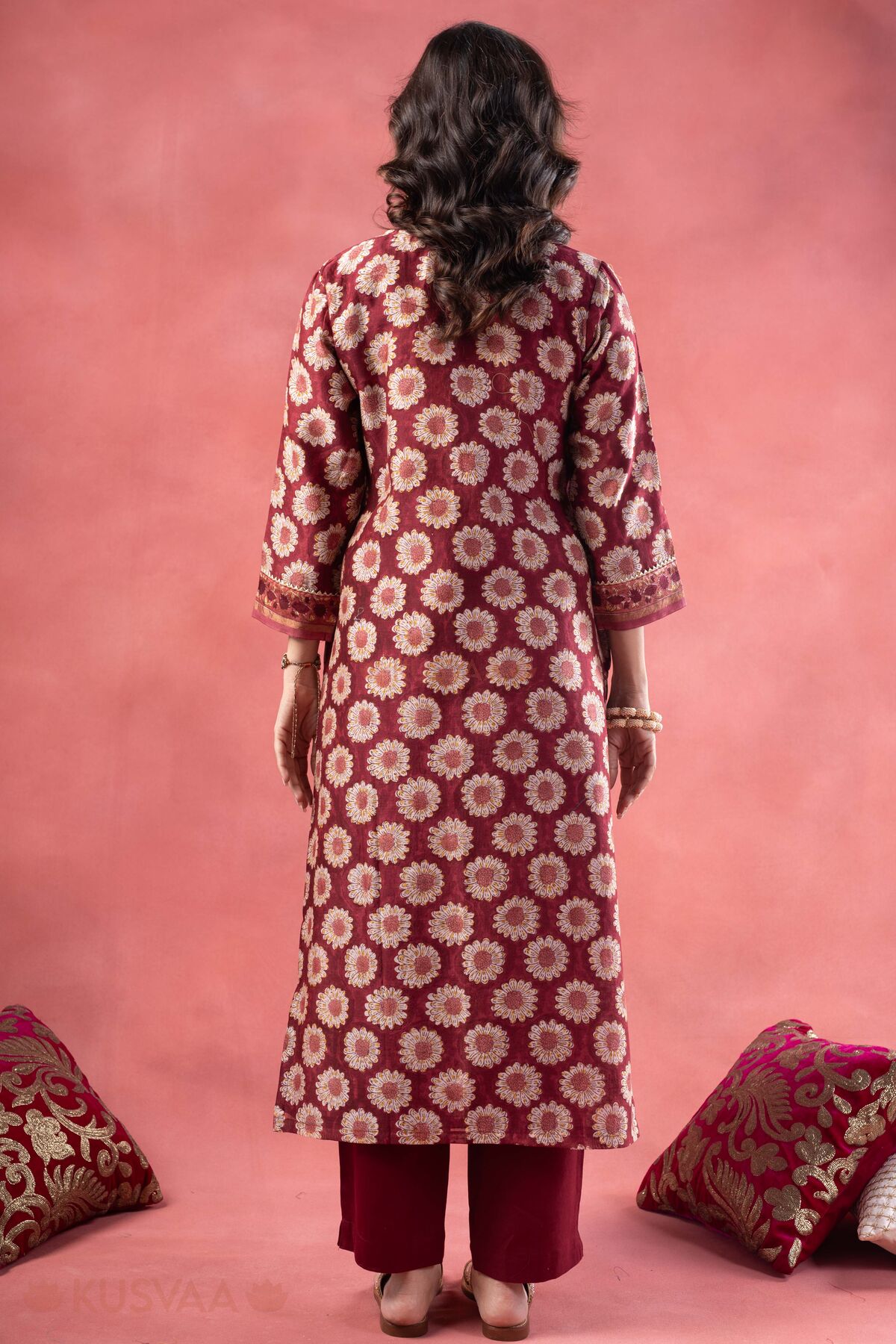 Image for Kusvaa Kds040 Bhoomi Hand Work Kurta Dupatta Set Back