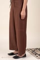 Image for Kusvaa Plz006 Dark Brown Cotton Palazzo With Pocket Side