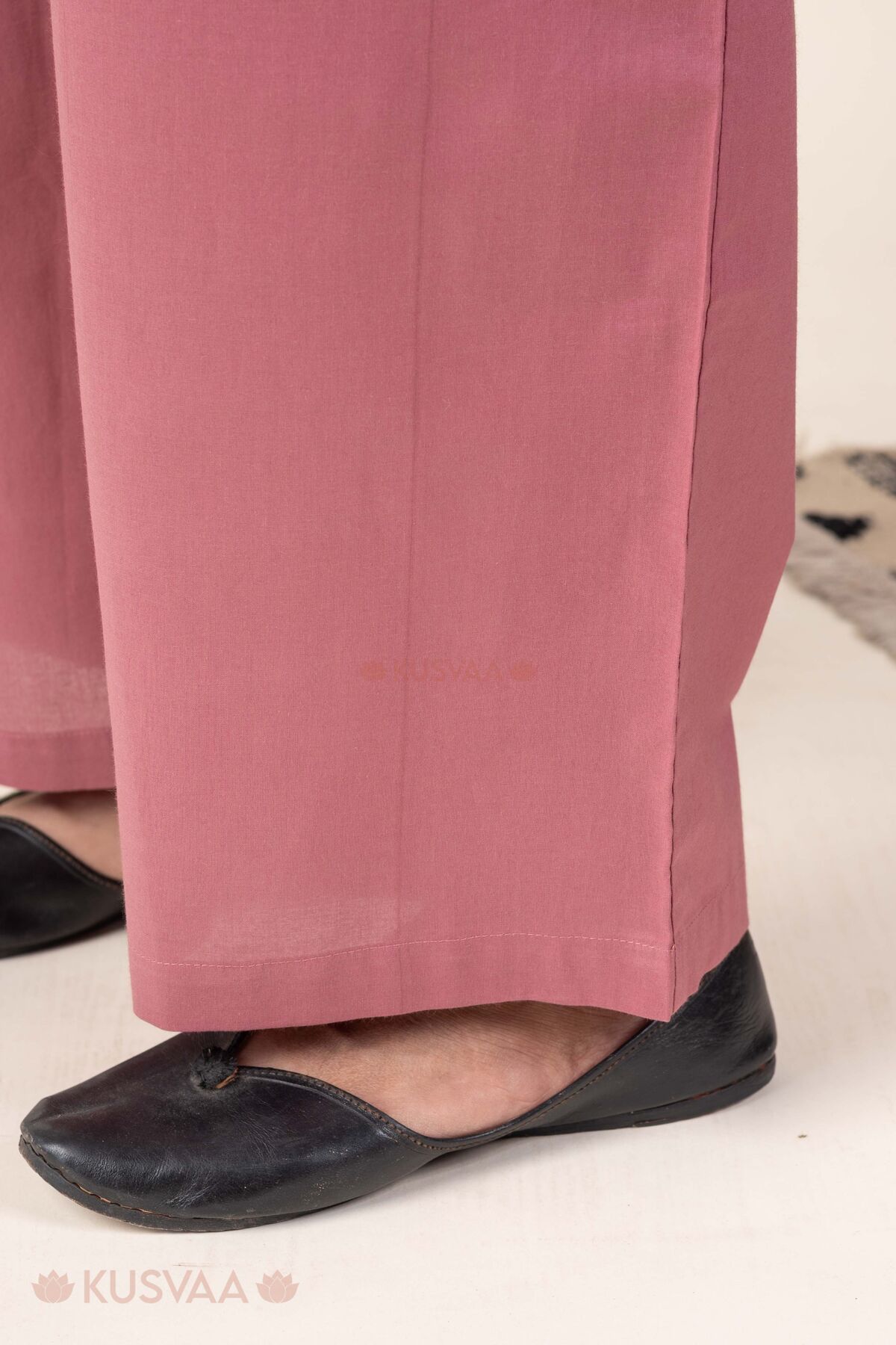 Image for Kusvaa Plz006 Dusty Pink Cotton Palazzo With Pocket Vottom