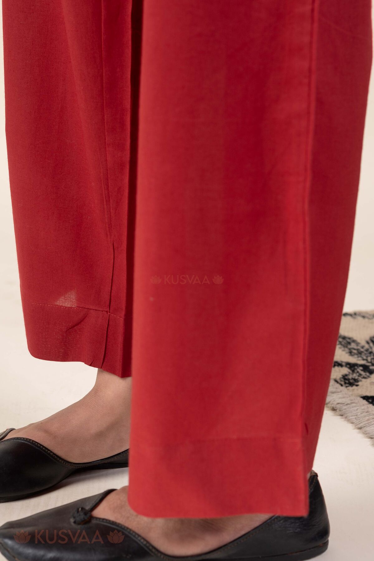 Image for Kusvaa Plz006 Maroon Cotton Palazzo With Pocket Botoom