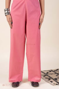 Image for Kusvaa Plz006 Mauve Cotton Palazzo With Pocket Front