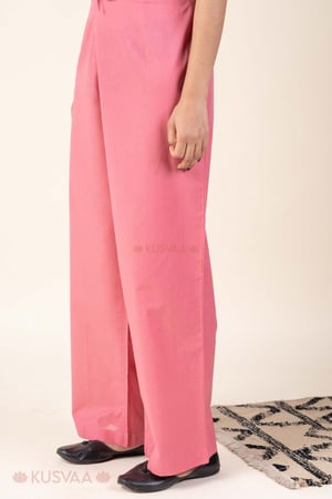 Image for Kusvaa Plz006 Mauve Cotton Palazzo With Pocket Side