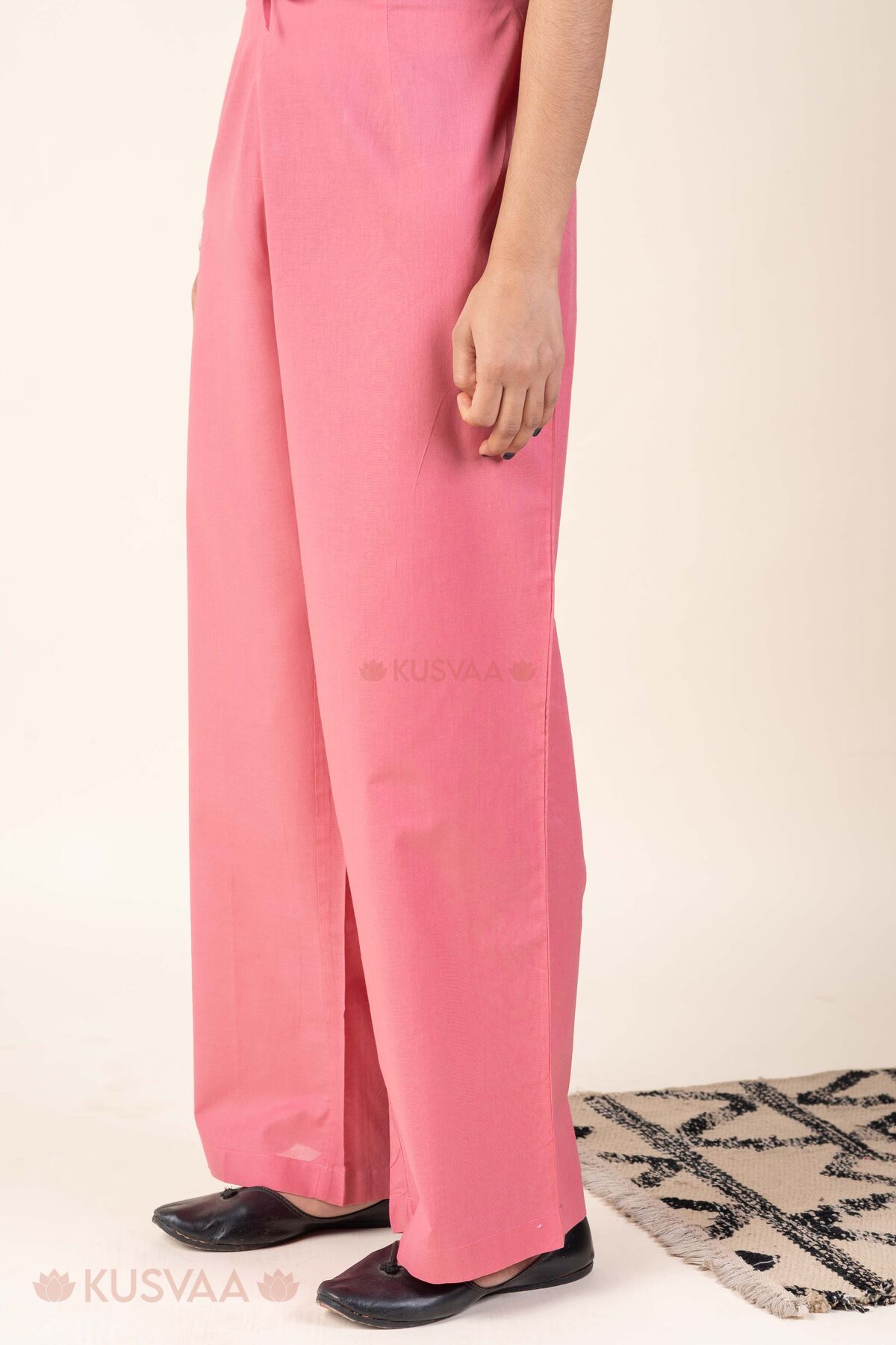 Image for Kusvaa Plz006 Mauve Cotton Palazzo With Pocket Side