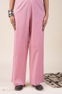 Image for Kusvaa Plz006 Onion Pink Cotton Palazzo With Pocket Front