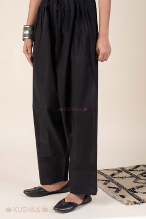 Image for Kusvaa Pnt015 Black Svara Cotton Salwar Front