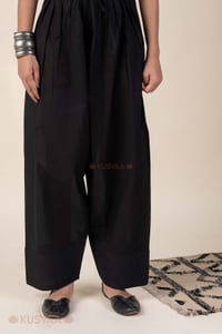 Image for Kusvaa Pnt015 Black Svara Cotton Salwar Side