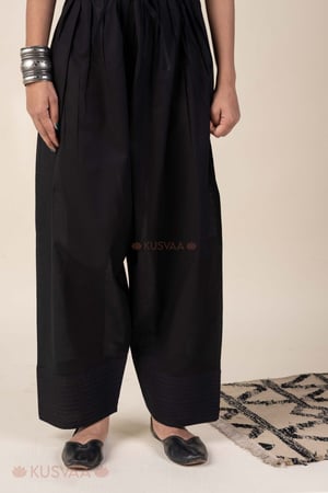 Image for Kusvaa Pnt015 Black Svara Cotton Salwar Side