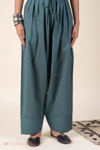 Image for Kusvaa Pnt015 Teal Svara Cotton Salwar Front